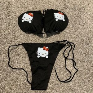 COPY - Black Hello Kitty Bikini Set 2 Piece Thongs Stretchy Adjustable NEW SANR…